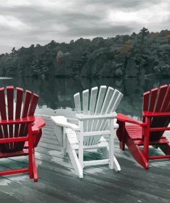 Red Muskoka Scene Paint By Numbers