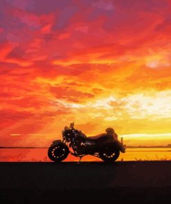 Sport Motorcycle Silhouette Paint By Numbers