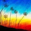 Sunset Dandelions Silhouette Paint By Numbers