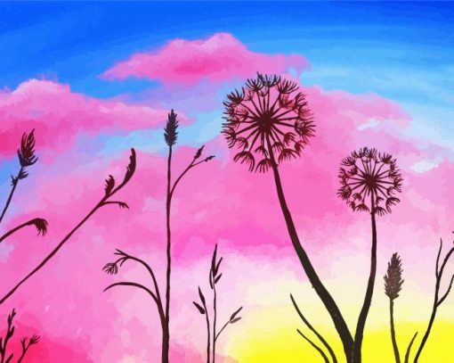 Sunset Dandelions Paint By Numbers