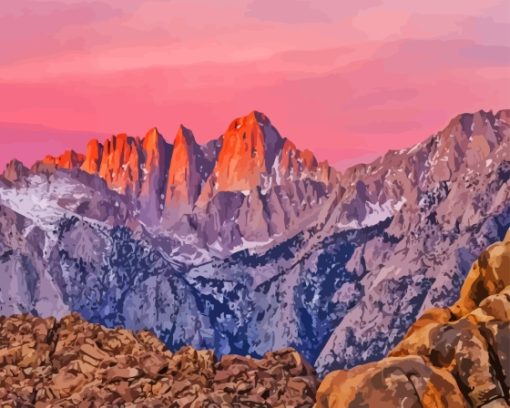 Sunset Mt Whitney Paint By Number