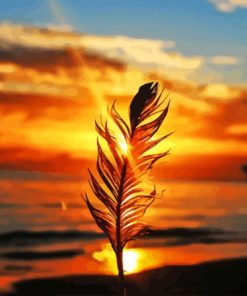 Sunset Feather Silhouette Paint By Number