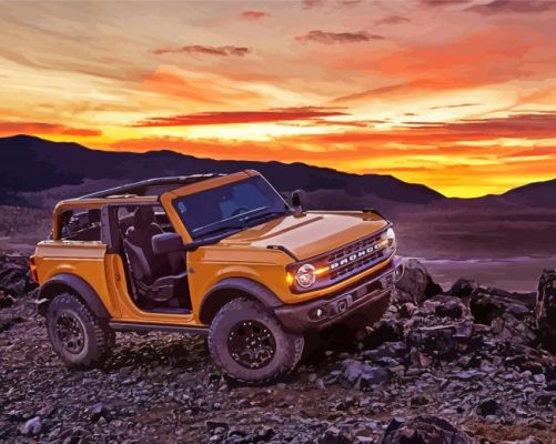 Orange Ford Bronco Paint By Numbers