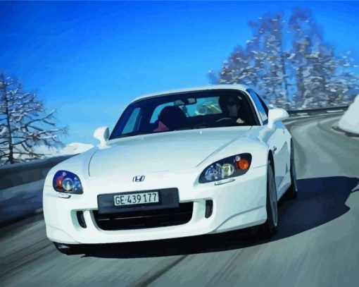 White Honda S2000 Paint By Numbers