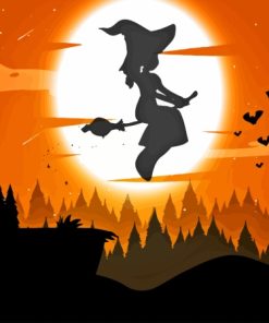 Witch Silhouette Paint By Number