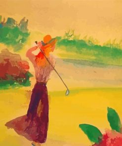 Woman Golfer Art Paint By Numbers