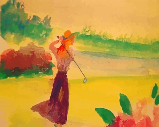 Woman Golfer Art Paint By Numbers