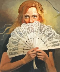 Woman With Fan Paint By Number