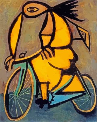 Yellow Bike Oscar Dominguez Paint By Number