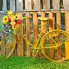 Yellow Bike And Flowers Paint By Number