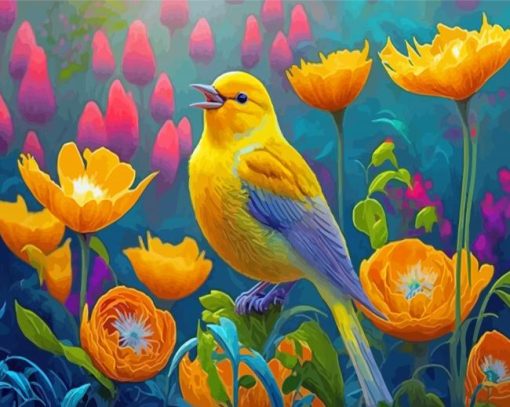 Yellow Warbler Bird Paint By Number