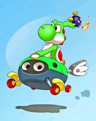 Yoshi Mario Kart Paint By Number