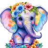 Colorful Floral Elephant Paint By Number