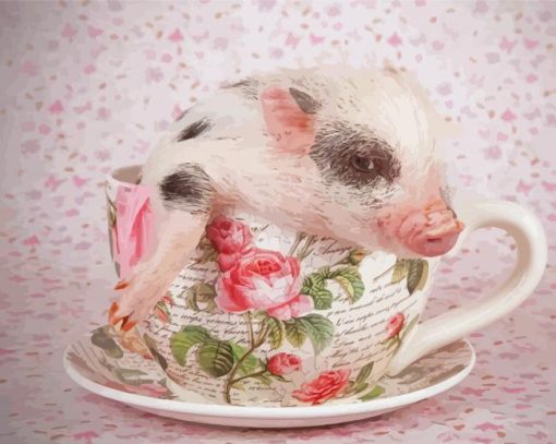 Flowering Teacup Pig Paint By Numbers