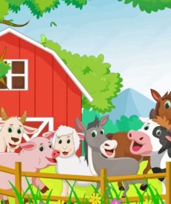 Happy Farm Animals Paint By Number