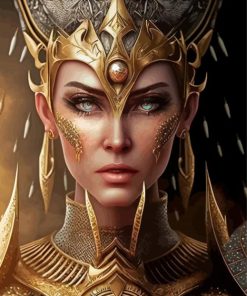 Powerful Golden Lady Paint By Number