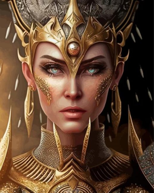 Powerful Golden Lady Paint By Number