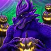 Purple Halloween Dragon Paint By Numbers