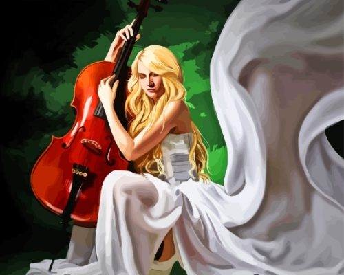 White Woman Cello Paint By Number