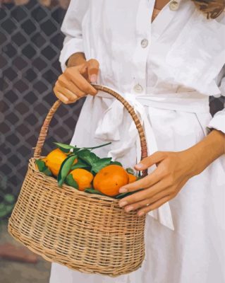 Woman Holding Orange Paint By Number