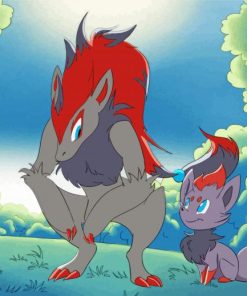 Zoroark And Zorua Paint By Numbers