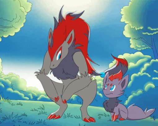 Zoroark And Zorua Paint By Numbers