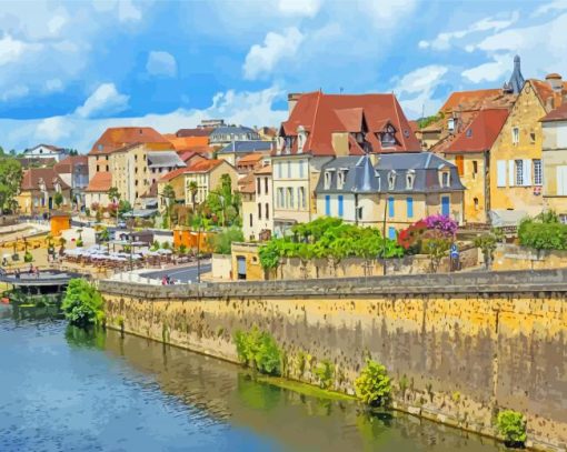 Bergerac Town Paint By Numbers