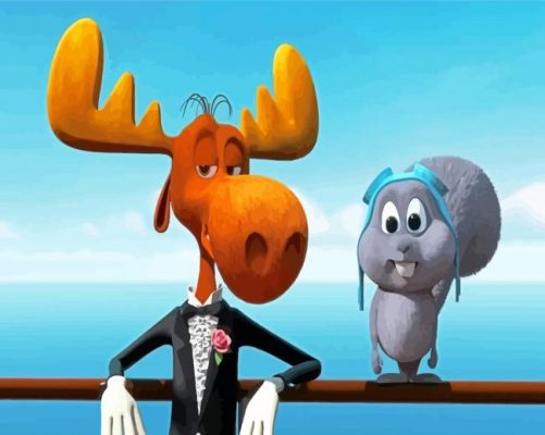 Bullwinkle And Rocky Paint By Numbers