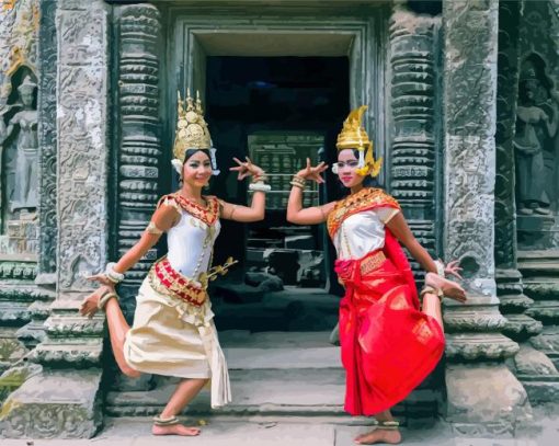 Cambodia Dancers Girls Paint By Number