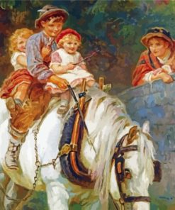 Children On White Horse Paint By Number