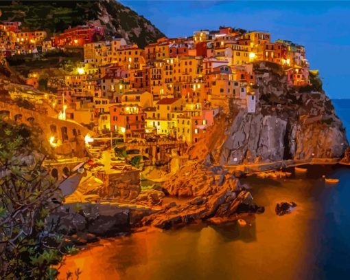 Cinque Terre At Night Paint By Number