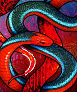 Red Snake Paint By Numbers