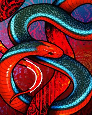 Red Snake Paint By Numbers