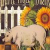 White Pig With Sunflowers Paint By Numbers