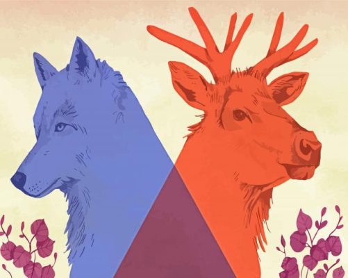 Wolf And Elk Paint By Numbers