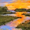 Abstract Sunset Marsh Paint By Number