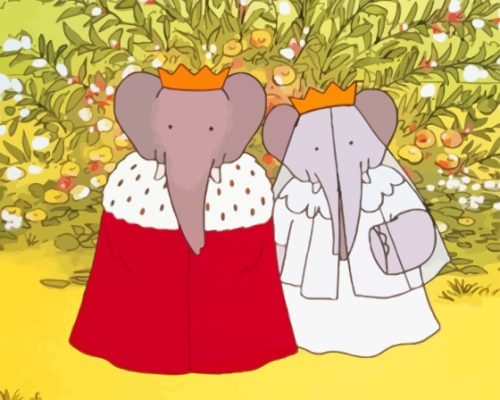 Babar Elephant And Queen Paint By Number