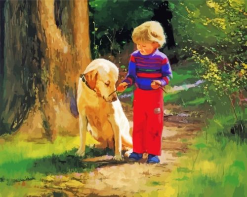 Boy And Labrador Paint By Number