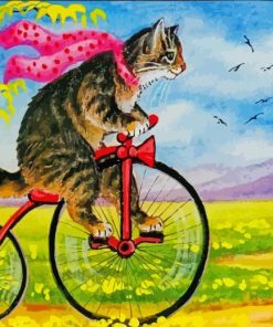 Cat On Bicycle Paint By Numbers