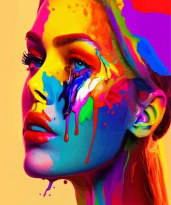 Colorful Splatter Woman Paint By Number