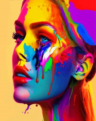 Colorful Splatter Woman Paint By Number