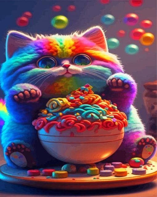 Colorful Kitty Paint By Number