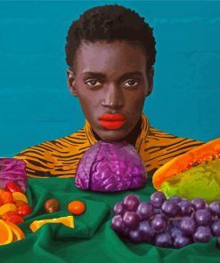 Woman With Fruits Paint By Number