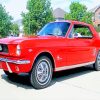 Red 1966 Ford Mustang Paint By Number