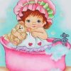 Cute Girl Bathing Paint By Number