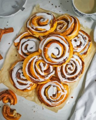 Danish Cinnamon Buns Paint By Number