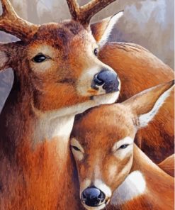 Deer Couple Hugging Paint By Number