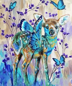 Deer With Butterfly Paint By Number