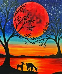 Deers In Moonlight Paint By Number