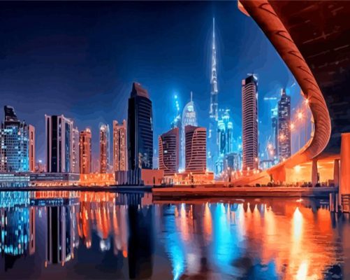 Dubai At Night Paint By Number